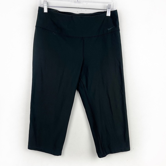 Nike Dri-Fit Black Capri Leggings Compression Size Large